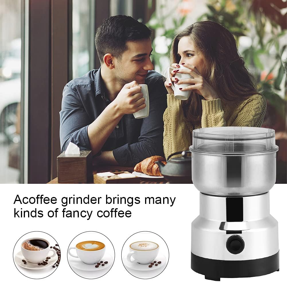 Kaffeemühle Elektrisch, Kaffeebohnen aus Edelstahl Getreide Mühle Kaffeemühle und Gewürzmühle mit Ed