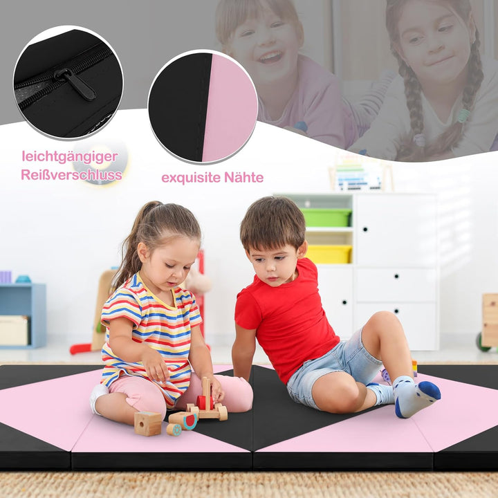 COSTWAY Weichbodenmatte klappbar,240 x 120/300 x 120cm Gymnastikmatte tragbar, Yogamatte Turnmatte K