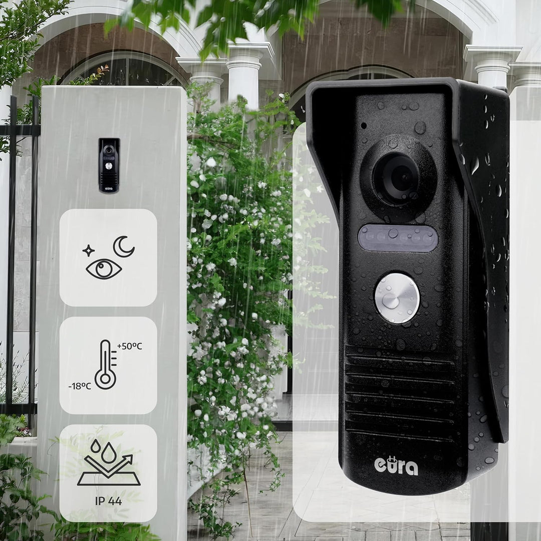 Eura VDP-52A3 ATIRA Video-Türsprechanlage Gegensprechanlage 4 Draht, 4,3-Zoll-Farbmonitor, 2 Eingäng