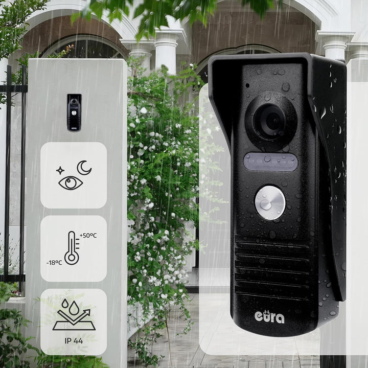 Eura VDP-52A3 ATIRA Video-Türsprechanlage Gegensprechanlage 4 Draht, 4,3-Zoll-Farbmonitor, 2 Eingäng