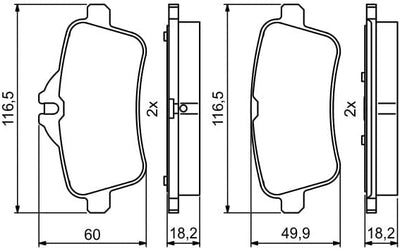 Bosch Bremsklötze Bremsbeläge Bremsbelagsatz 0 986 494 783