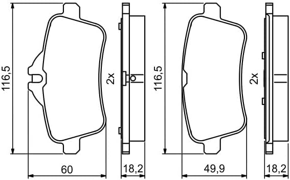 Bosch Bremsklötze Bremsbeläge Bremsbelagsatz 0 986 494 783