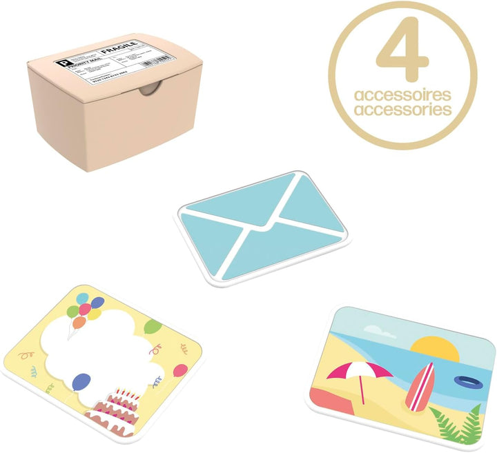Smoby Life – Briefkasten – Spielhaus-Zubehör – Enthält Paket, Karte, Einladung und Umschlag – Recyce