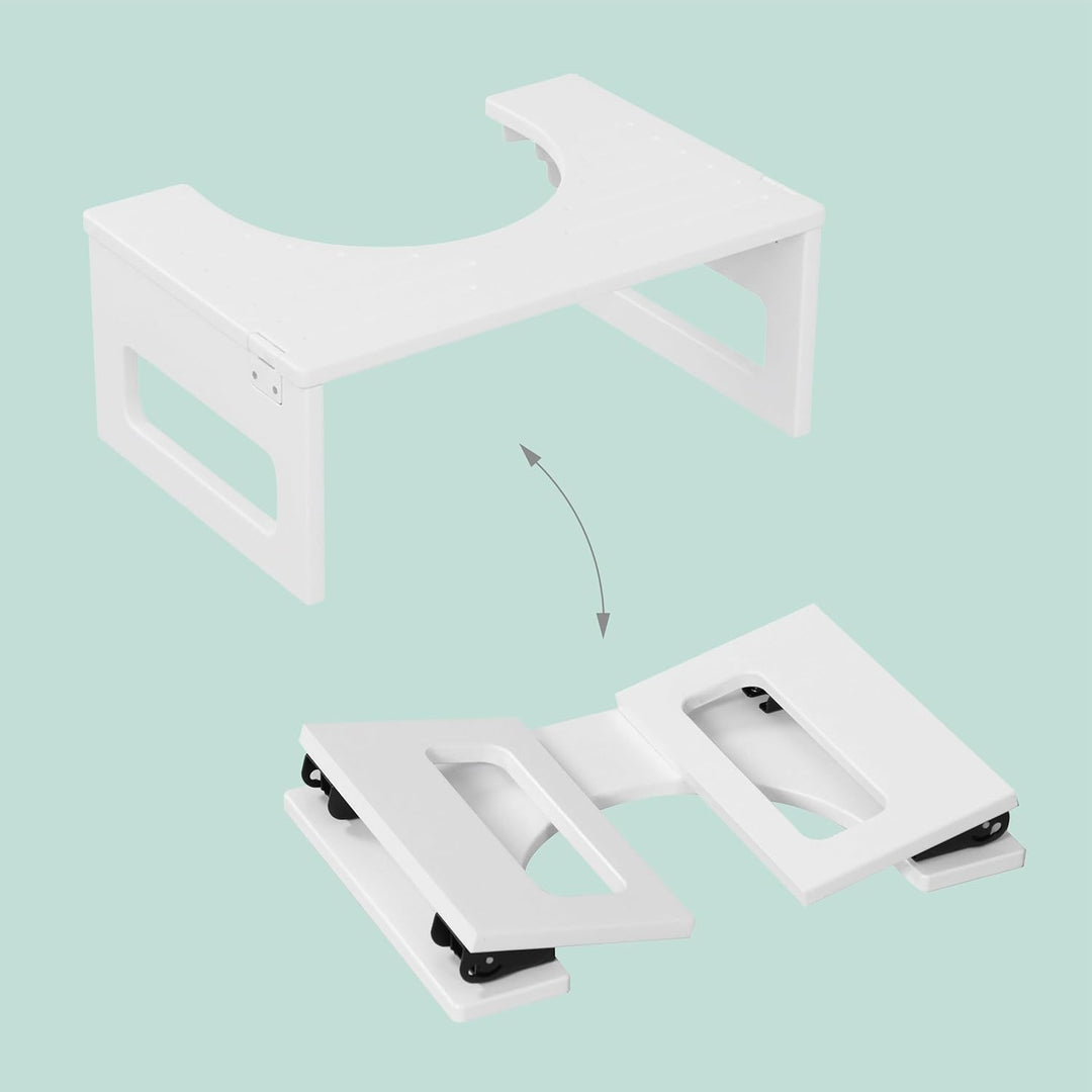 Relaxdays Toilettenhocker, klappbar, Hocker Toilettengang, Erwachsene, Bambus, rutschfest, HxBxT: 18