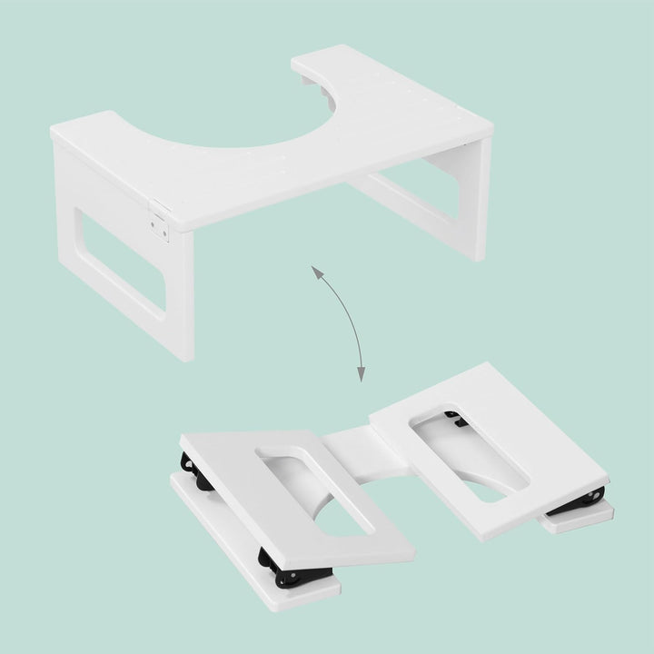 Relaxdays Toilettenhocker, klappbar, Hocker Toilettengang, Erwachsene, Bambus, rutschfest, HxBxT: 18