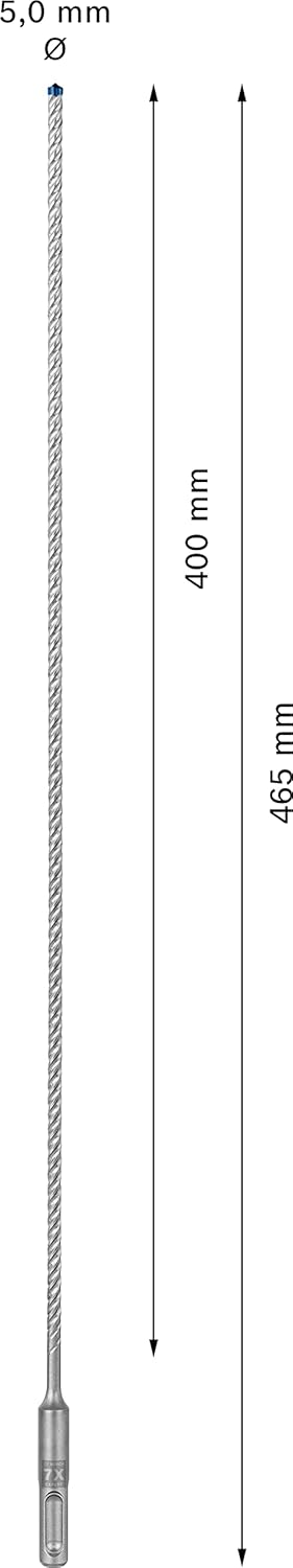 Bosch Professional 1x Expert SDS plus-7X Hammerbohrer (für Stahlbeton, Ø 5,00x465 mm, Zubehör Bohrha