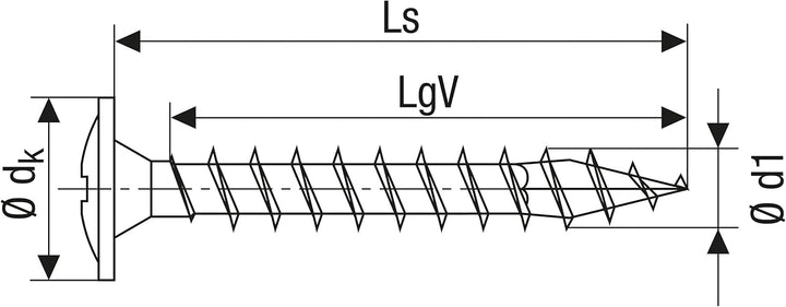 SPAX Rückwandschraube, 4,5 x 45 mm, 1000 Stück, Kreuzschlitz Z2, Rückwandkopf, Vollgewinde, 4CUT, WI