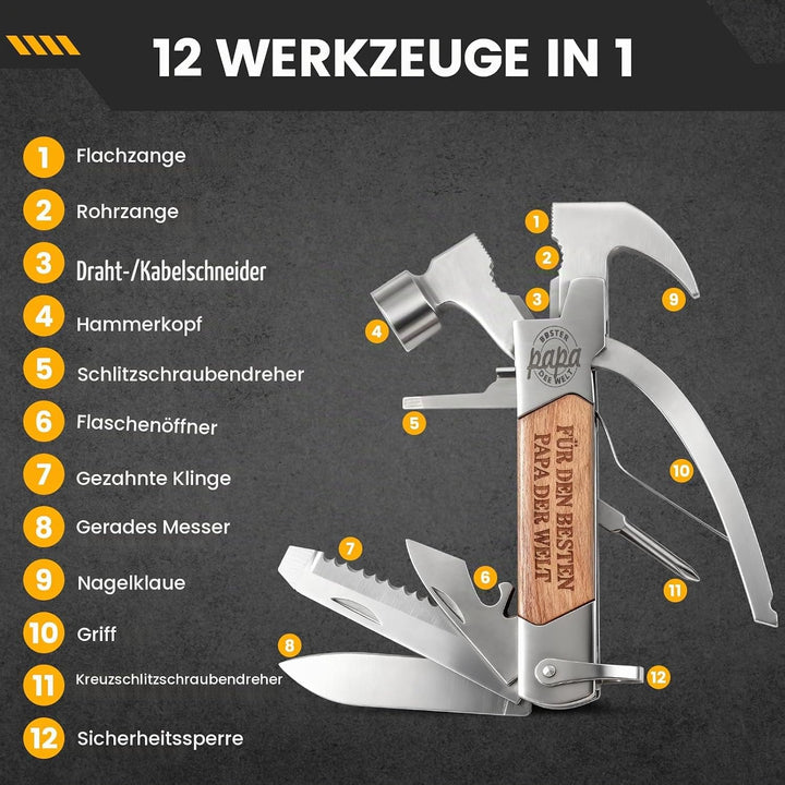 Geschenke für Männer, 12 in 1 Multitool Gadgets für Papa Geschenk, Adventskalender Füllung Männer, G