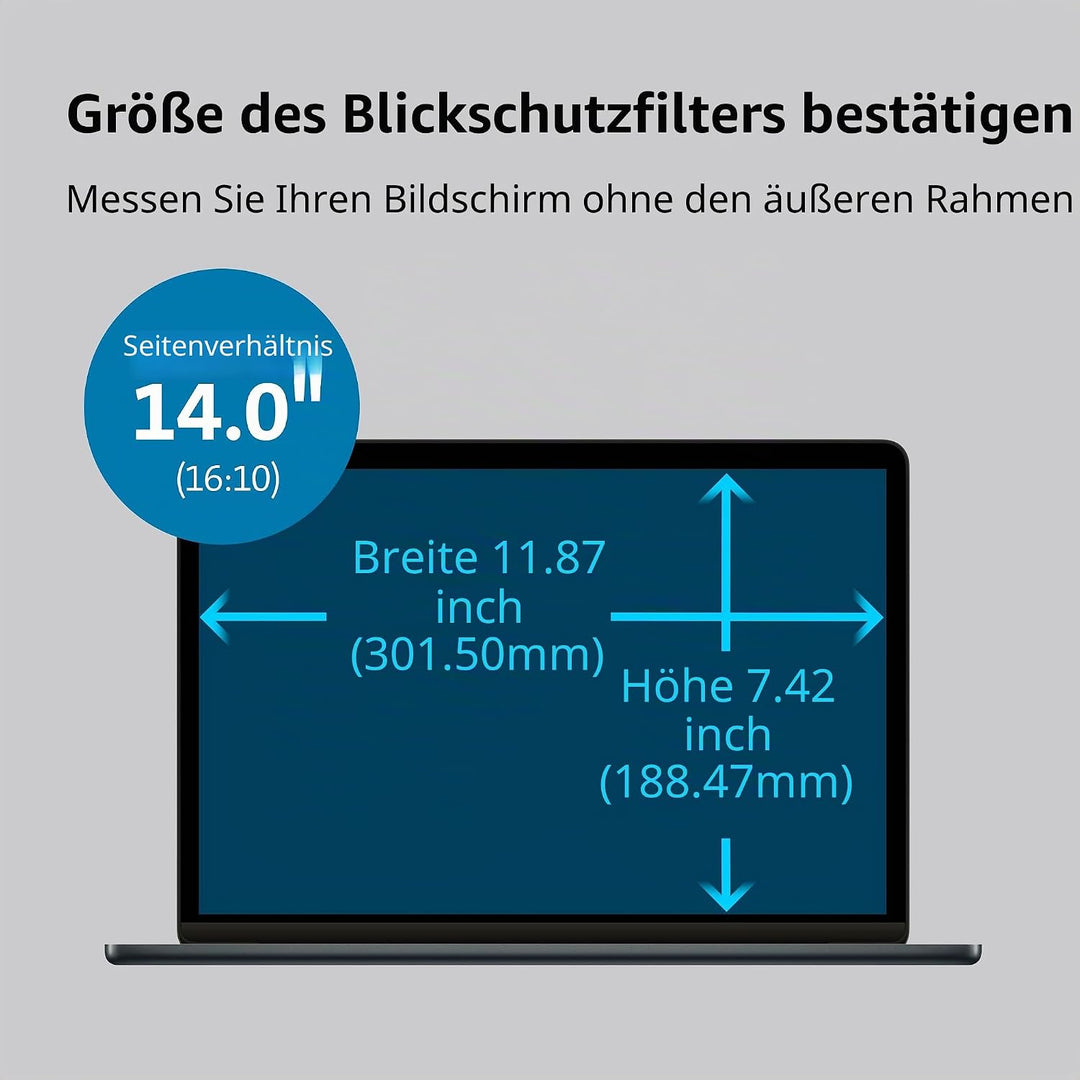 Kensington MagPro™ Magnetischer Blickschutzfilter für Laptops 14 Zoll, 16:10, Magnetische Schutzfoli
