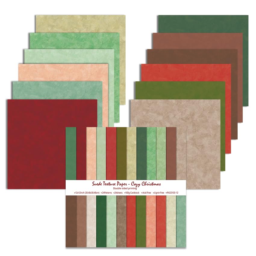 Scrapbook Papier, 24 Blätter Weihnachten Musterpapier, 24 Designs Doppelseitiges Bastelpapier, Motiv