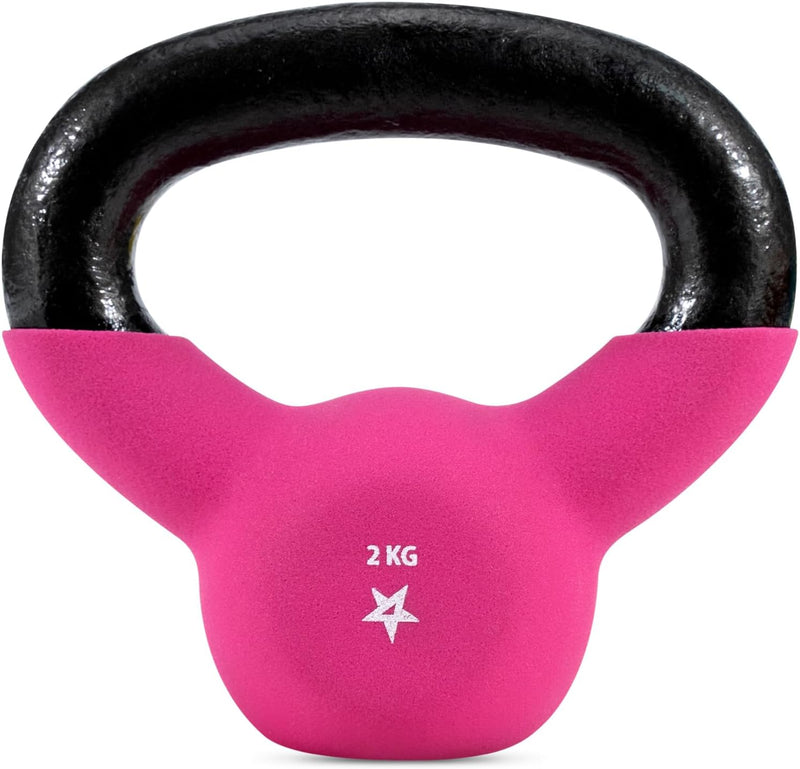 Yes4All 2-20kg Kettlebell aus Gusseisen mit Neopren Beschichtung, Mehrfarbige Kettlebells, Schwungha