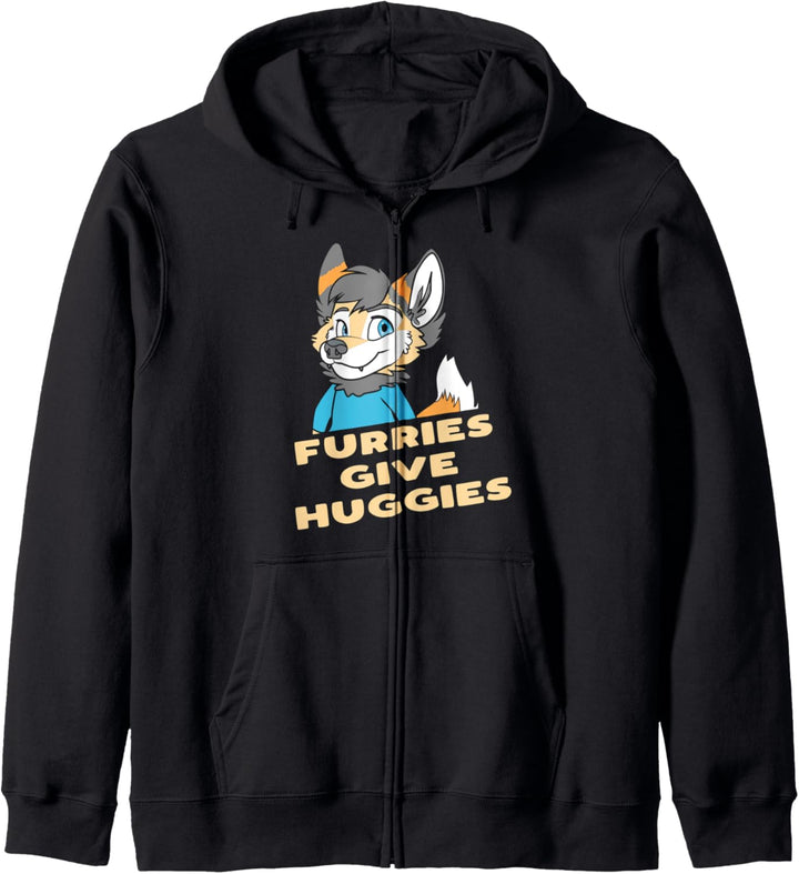 Furries Give Huggies – Furry Hug – lustiger süsser OwO Fursuit Kapuzenjacke