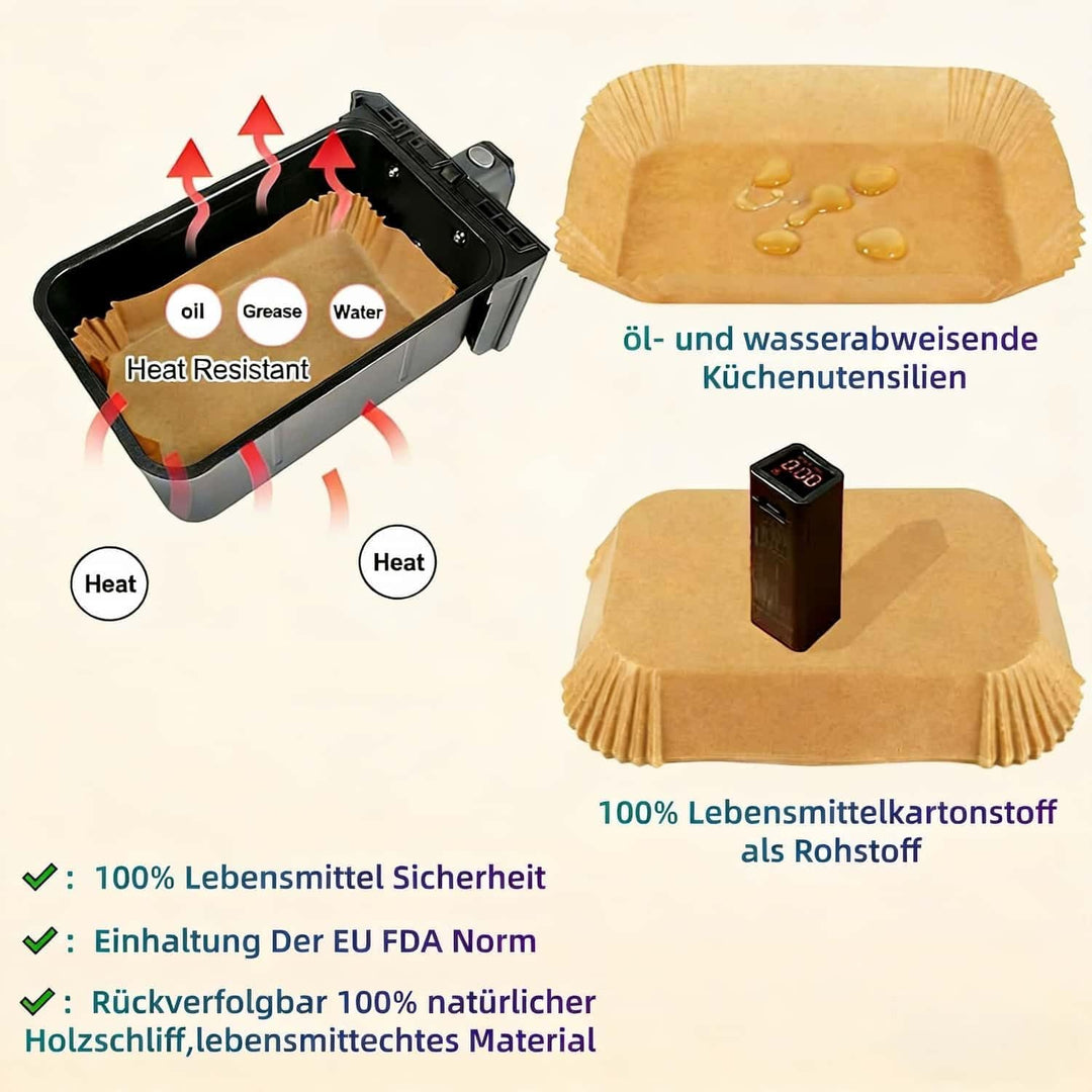 MAUAG Backpapier für Heissluftfritteuse Ninja, 225 Stück,Ninja Airfryer Backpapier Zubehör passend f