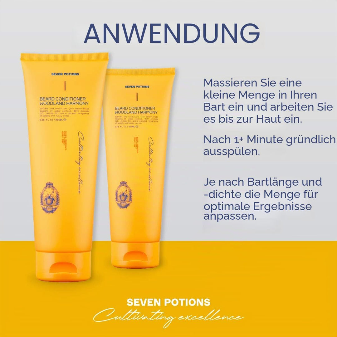 Seven Potions Bart Conditioner für Männer - Beugt Bartjucken und Schuppen vor - Natürlich, Vegan, Ti