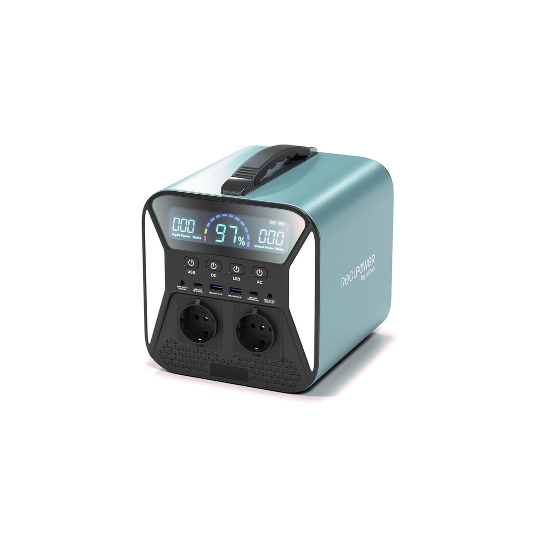 RealPower PS-300C Powerstation, 76.800mAh/ 276,4 Wh externer mobiler Stromspeicher mit 300W Leistung