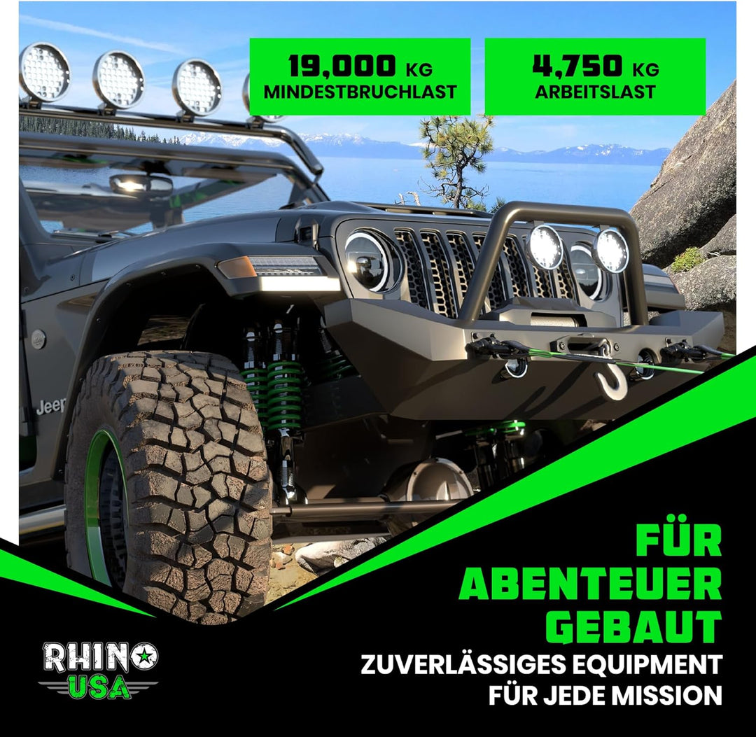 Rhino USA D-Ring Schäkel (2 Stück) 18.983kg Bruchfestigkeit – Schwerlast 1,9 cm Augbolzen Schäkeln m