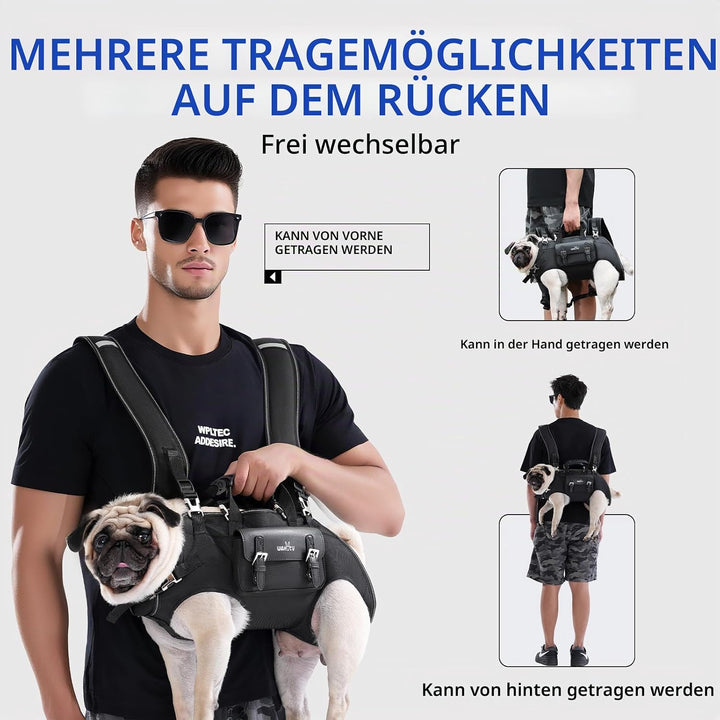 Wakytu Tragehilfe für kleine Hunde, Hebegeschirr, verstellbare gepolsterte atmungsaktive Gurte. Für