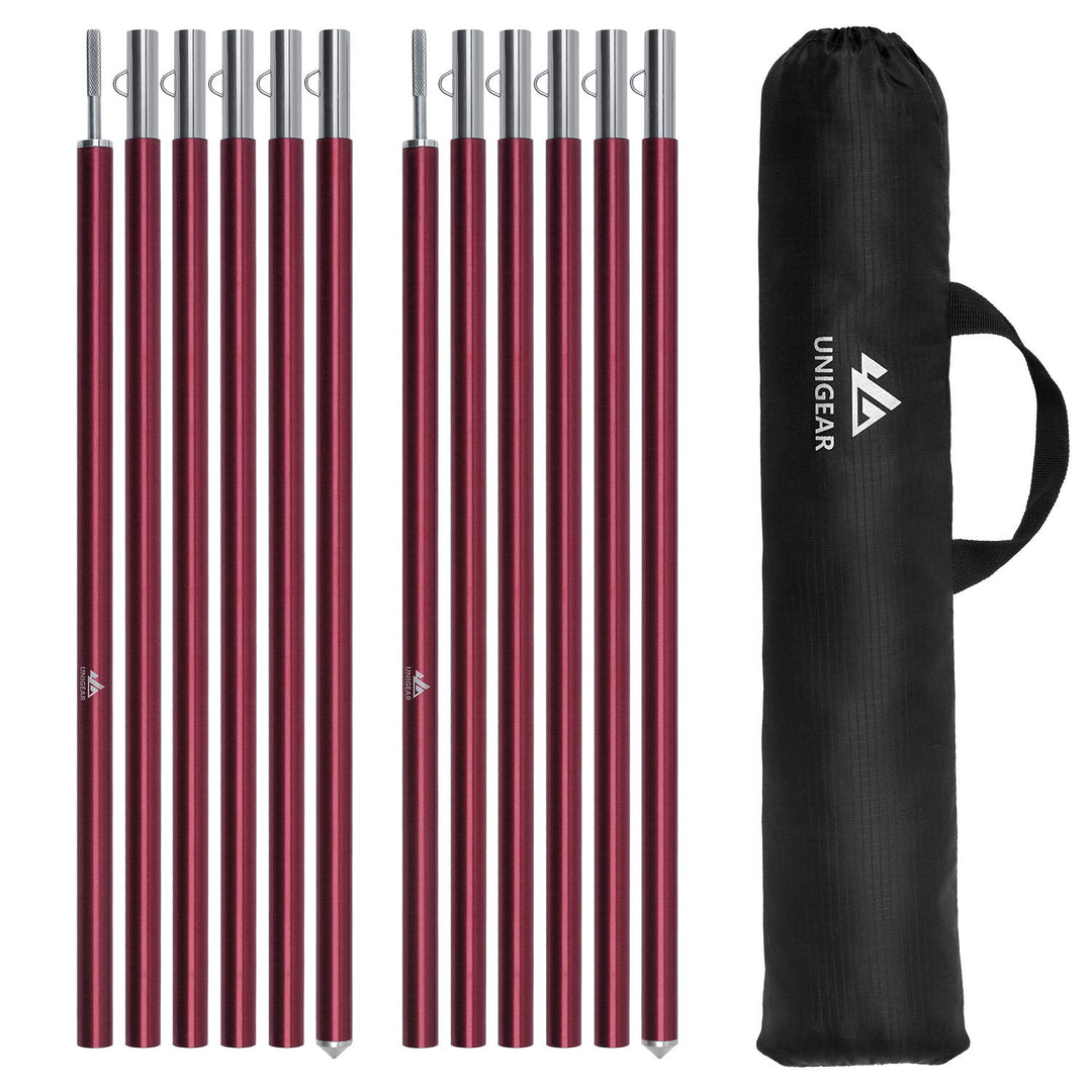 Unigear Zeltstange teleskop 2er Set, Alu Aufstellstange für Tarp, Zelt, Sonnensegel, Camping, verste