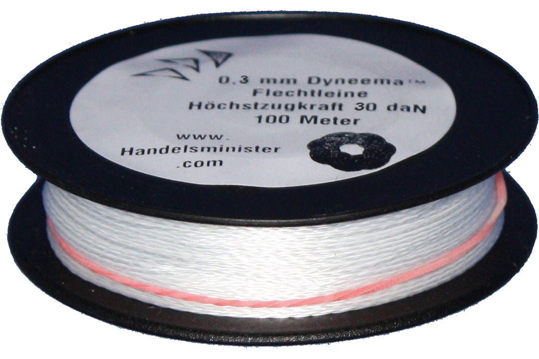 100m - 500m Dyneema Drachenschnur 30daN-500daN weiss 0,3mm-1,8mm sehr dehnungsarm geflochten Einlein