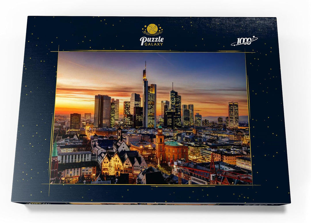 Frankfurt am Main bei Nacht, Deutschland - Premium 1000 Teile Puzzle - MyPuzzle Sonderkollektion von