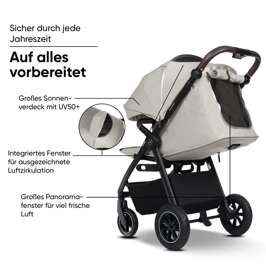 my junior® PLIA² AIR | grosser Komfortbuggy mit Luftreifen, Einhand-Faltmechanismus, einstellbare Fe