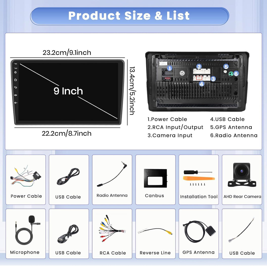 Hikity 8 core 6+128G Android 15 Autoradio für Citroen Berlingo B9 2008-2017 Radio Wireless CarPlay A
