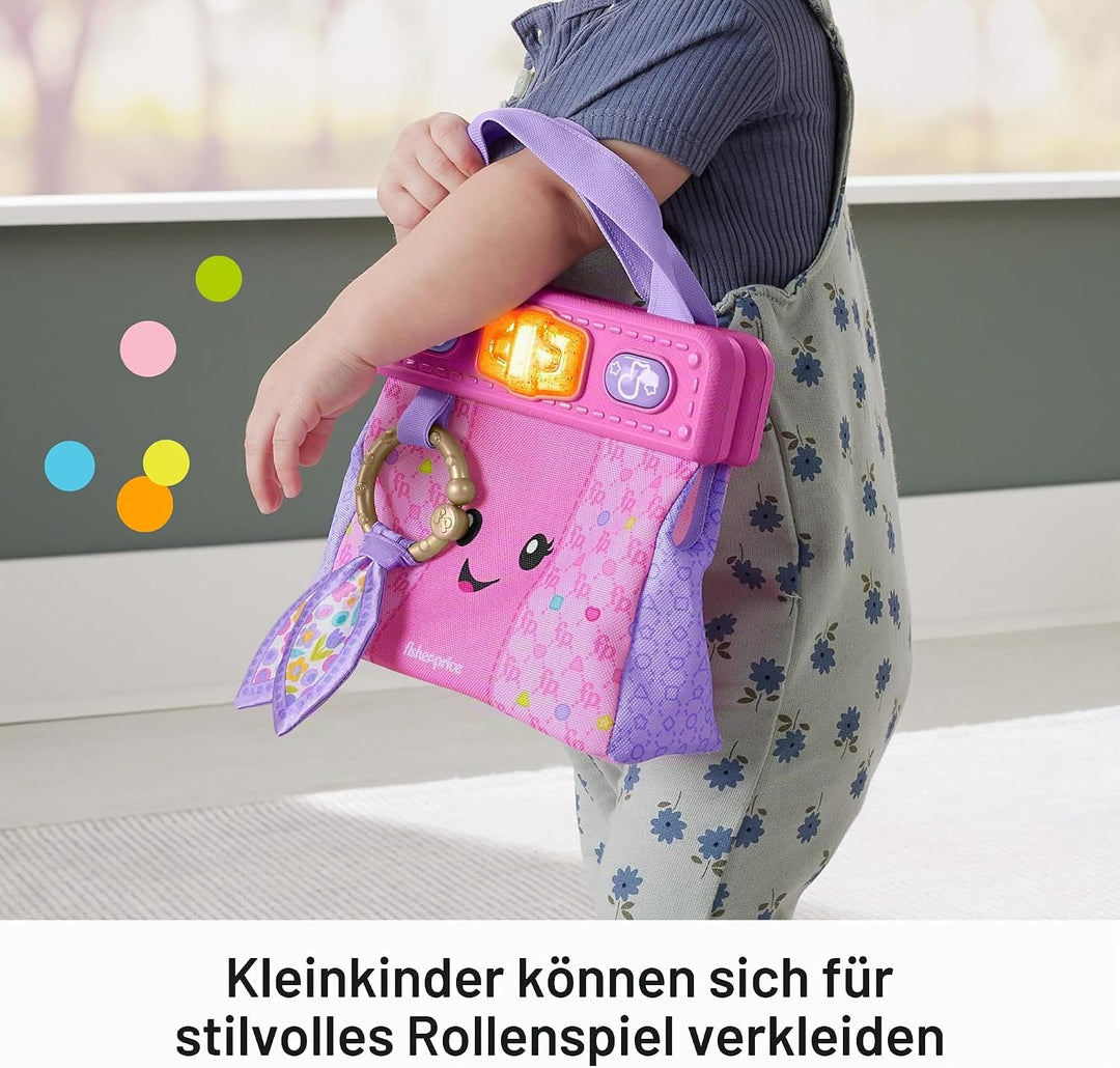 Fisher-Price Baby-Lernspielzeug Lachen &amp; Lernen Geldbörse, Going Places Tasche mit 4 Pretend Play Zu