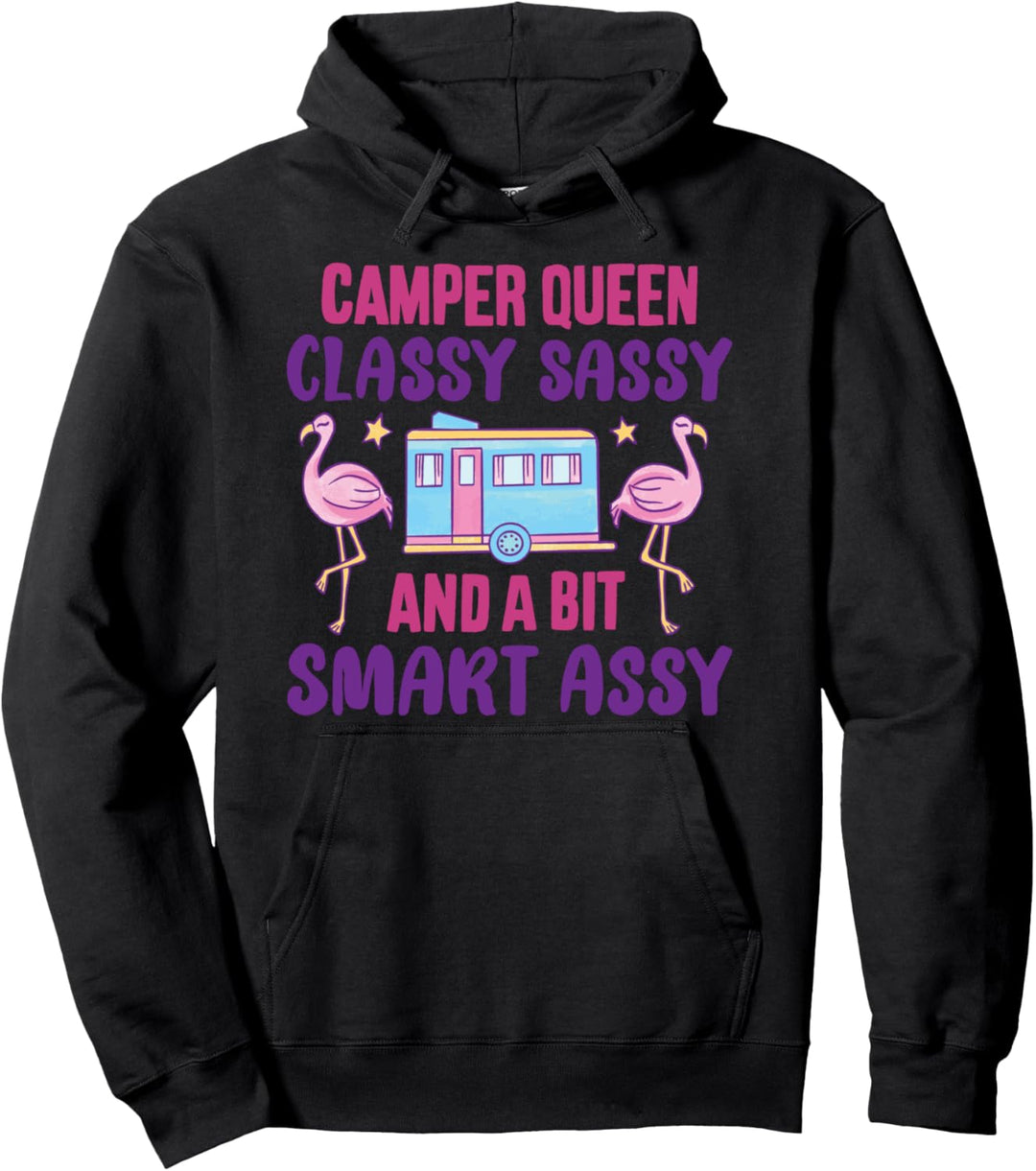 Lustige Camping Camper Queen Pullover Hoodie