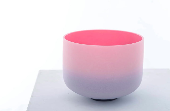 KVKA Crystal Singing Bowl, 432Hz 8 Inch F note Heart Chakra Quartz Frosted Sound Healing Bowl Instru