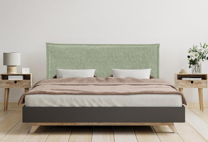 DHOME Plain Natural Leinen Kopfteil mit Einfassung gepolstertes Kopfteil Bett Modernes Schlafzimmer
