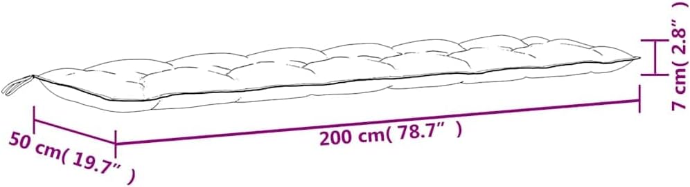 vidaXL Gartenbank-Auflagen 2 STK. Blattmuster 200x50x7 cm Stoff 200 cm Blattmuster, 200 cm Blattmust