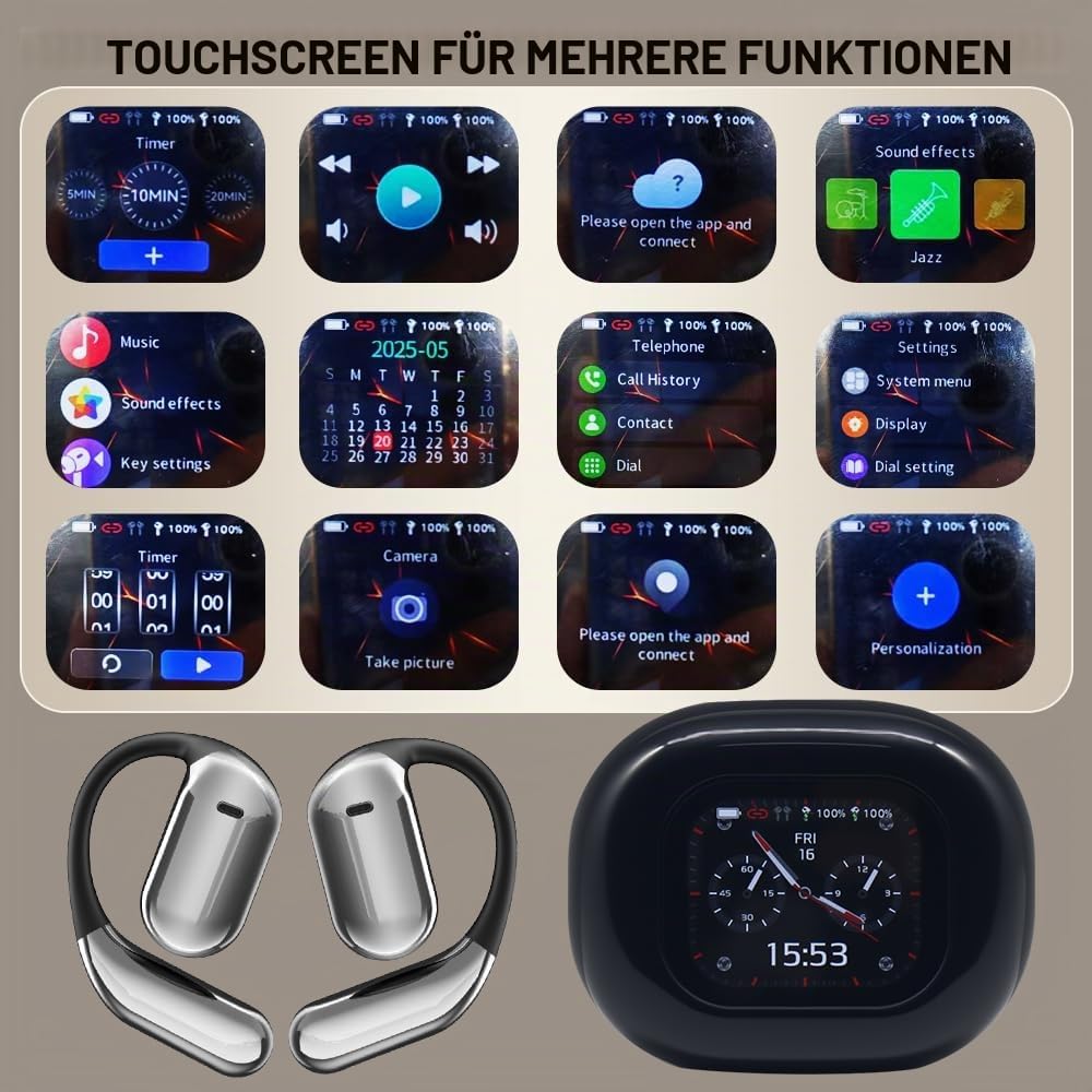 Bluetooth-Übersetzungs-Headset, LCD-Bildschirm Sport-Kopfhörer, Smart Ai Translation Headset, Überse