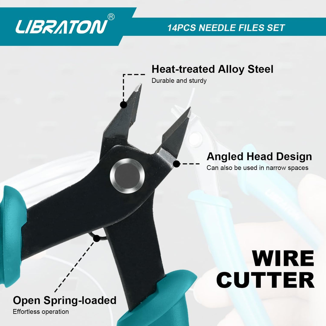 Libraton Nadelfeilen, Feilenset, Schlüsselfeilen 14tlg, 6 Diamantfeilen, 6 Kohlenstoffstahlfeilen mi