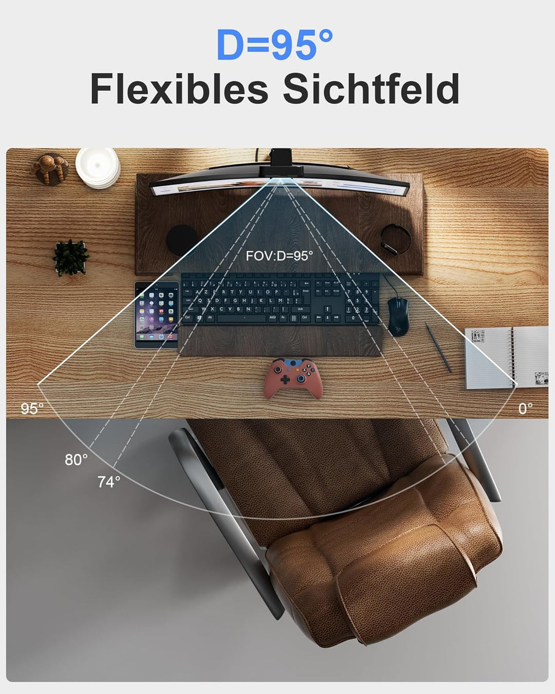 USB Webcam, 4K Full HD Webcam für PC, Videoanrufe, Computerkamera mit klarem Stereo-Audio, automatis
