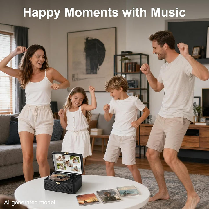 Gueray Tragbarer Bluetooth CD-Player mit Lautsprechern 3600mAh Wiederaufladbarer Vintage CD Spieler