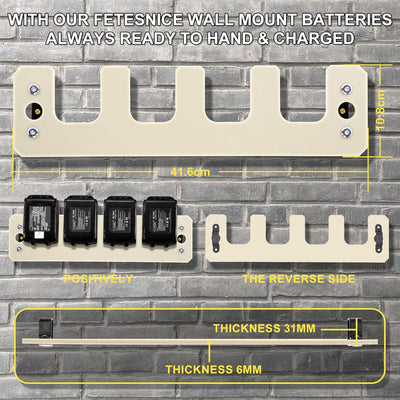Wandhalterung für Makita ,Akku Halterung für Makita 4er Akkuhalter ,14,4V/18V Anwendbar auf Makita W
