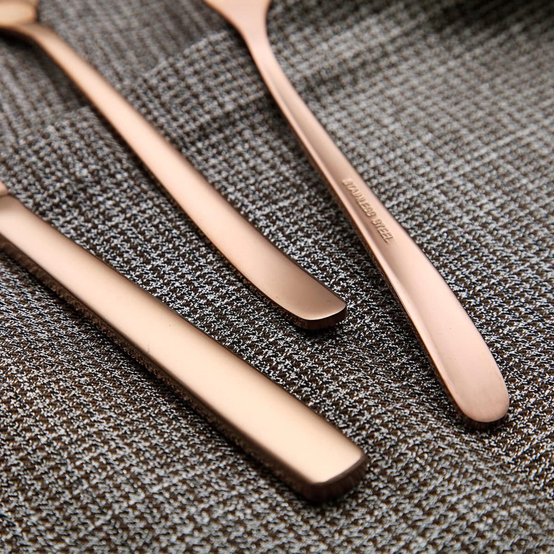 Berglander Roségold Besteck-Set 24-tlg., Stabiles Edelstahl-Titan-Kupfer-Besteck-Set Besteck-Set Ros