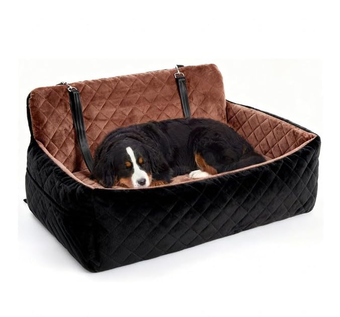 HAUSPROFI Hunde autositz für mittlerer/grosse Hunde，Schwarz+Braun | Hundesitz für Hunde unter 25Kg o