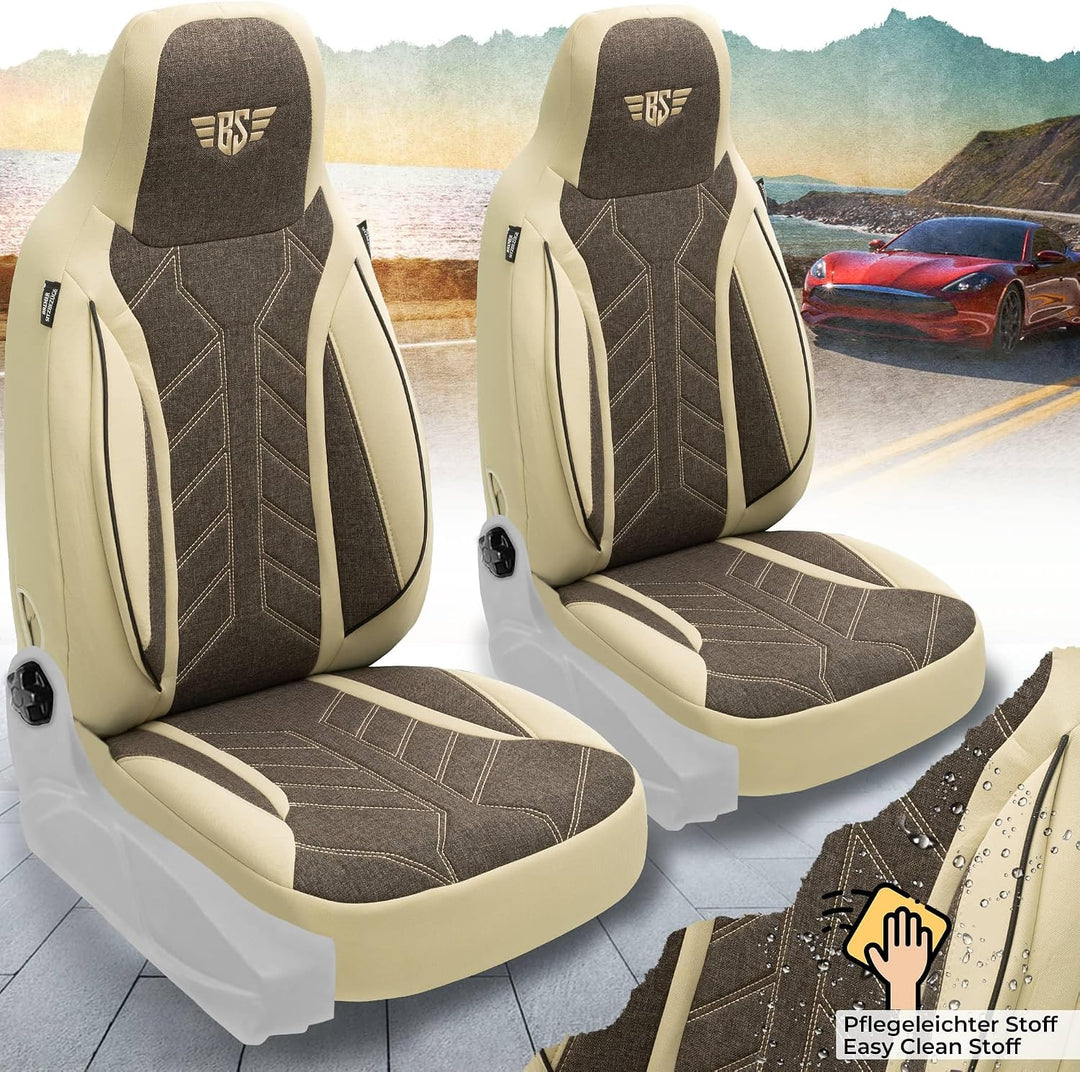 BREMER SITZBEZÜGE Mass Sitzbezüge Schonbezüge für Mercedes B-Klasse W246 PLKT211 PLKT211 - Beige/Bra