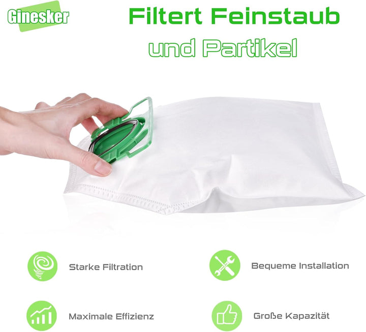 Staubsaugerbeutel für Vorwerk Kobold VK200 FP200 10 Stück Staubbeutel und 2 Motorschutzfilter Microv
