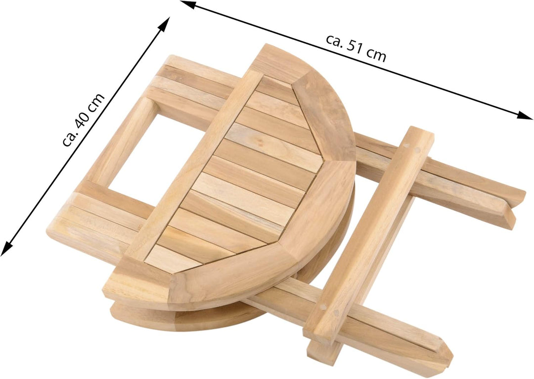 Divero Hocker Blumen-, Beistell-, Kinder-Tisch Garten Balkon Terrasse Teak-Holz klappbar behandelt u