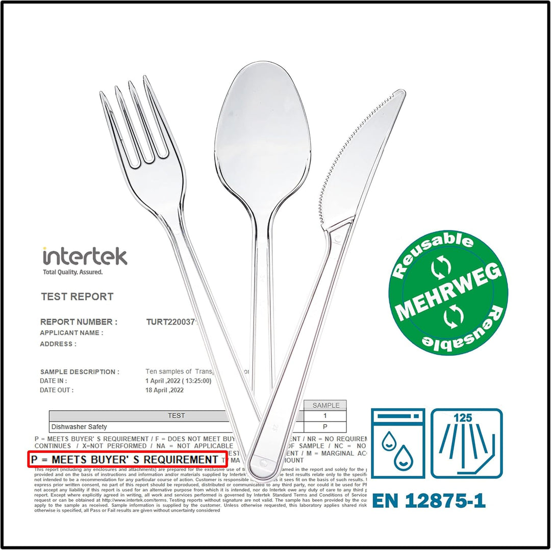 Plastikmesser Plastikbesteck | Mehrweg & Robust Party Besteck | Plastik Messer Wiederverwendbar Mess