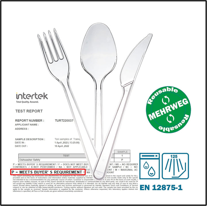 Plastikmesser Plastikbesteck | Mehrweg & Robust Party Besteck | Plastik Messer Wiederverwendbar Mess