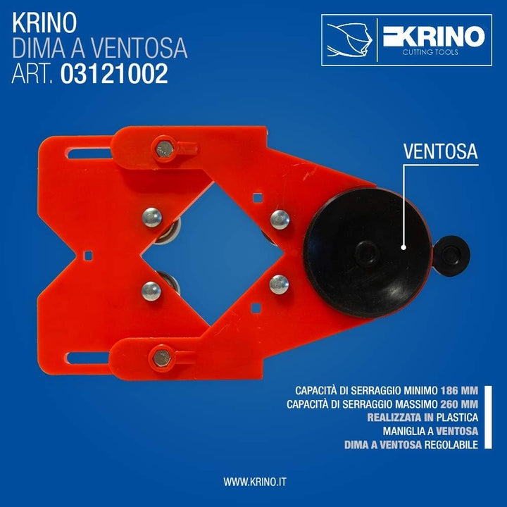 Krino 03121002 Schablone mit Saugnapf zum Aufschrauben Präzise Feinsteinzeug, Keramik und Fliesen, R