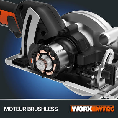 WORX NITRO WX531.9 Akku Kreissäge 20V – Leistungsstarke Bürstenlose Kreissäge & WX026.9 NITRO LED Ak