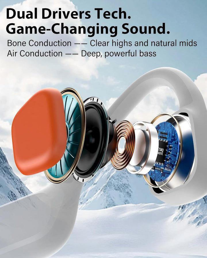 Knochenschall Kopfhörer Schwimmen, IPX8, Bluetooth 6.0, 8 GB MP3 | Open-Ear Sportkopfhörer, IPX8 Was