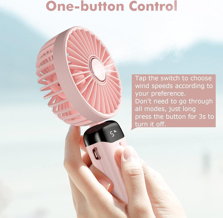Rafada Handventilator, Tragbarer Mini Ventilator, Wiederaufladbar, Kleiner Taschenventilator Mit 5 G