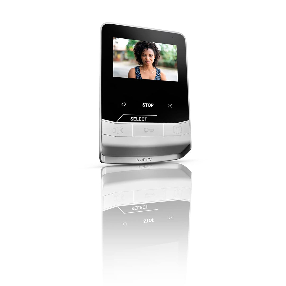 Somfy 1870536 - V100+ Video-Gegensprechmonitor | 4,3-Zoll-Bildschirm | zur Steuerung von bis zu 5 RT