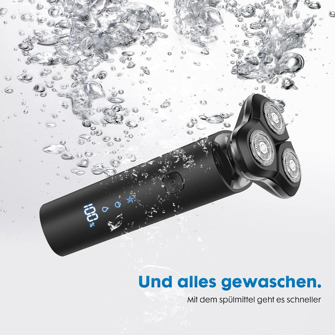 Rasierer Herren Elektrisch, 2025 verbesserter männlicher Bartschneider, wasserdichter Nass- / Trocke