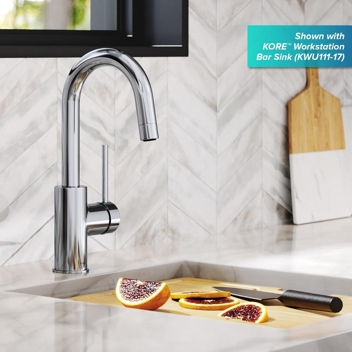 Kraus KPF-2600CH Modern Mateo-Einhebel-Küchenarmatur, Chrom Chrom Einheitsgrösse Bar-Wasserhahn, Chr